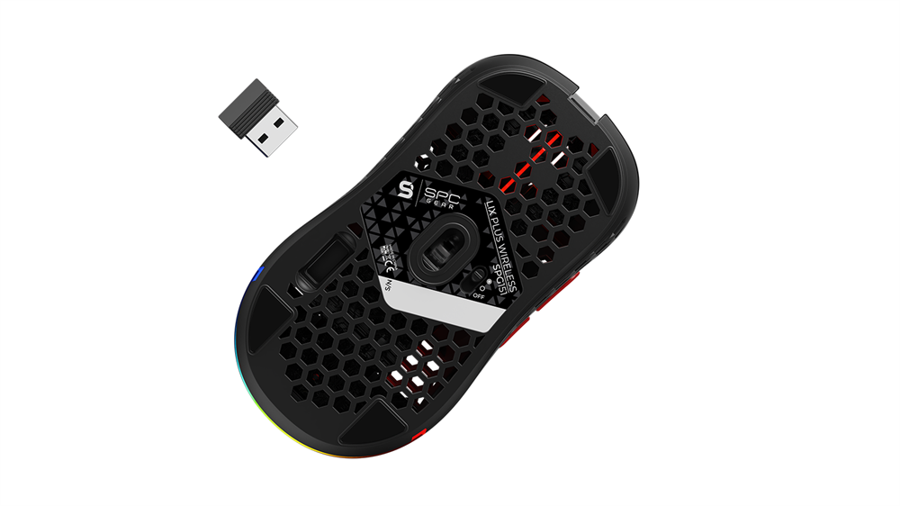 SPC Gear LIX Plus Wireless fekete vezeték nélküli gamer egér
