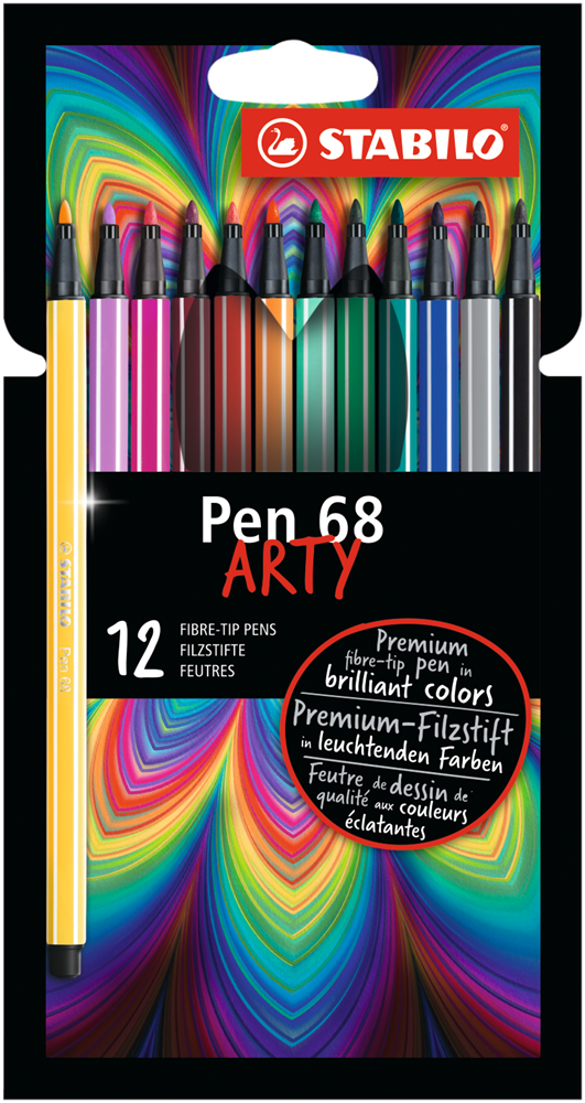 STABILO Pen 68 brush ARTY 12db-os ecsetfilc készlet