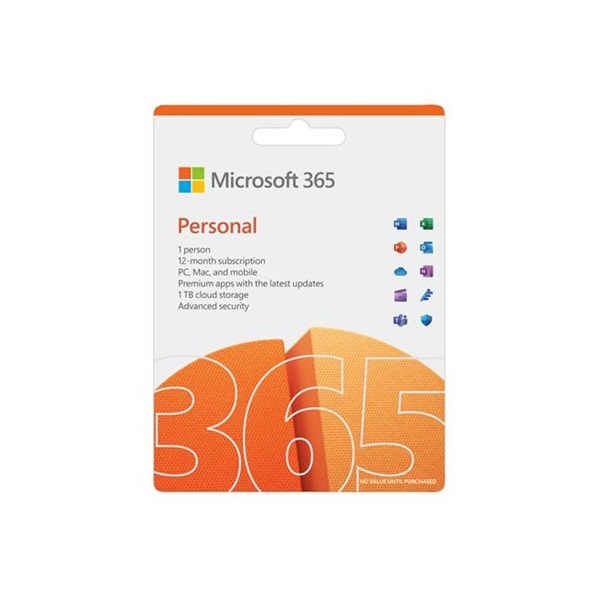 SW MS Office M365 Personal ENG Subscr P10 Eurozone 1 License Medialess 1 year