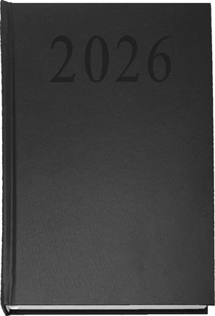 2026 A5 napi beosztású fekete határidőnapló