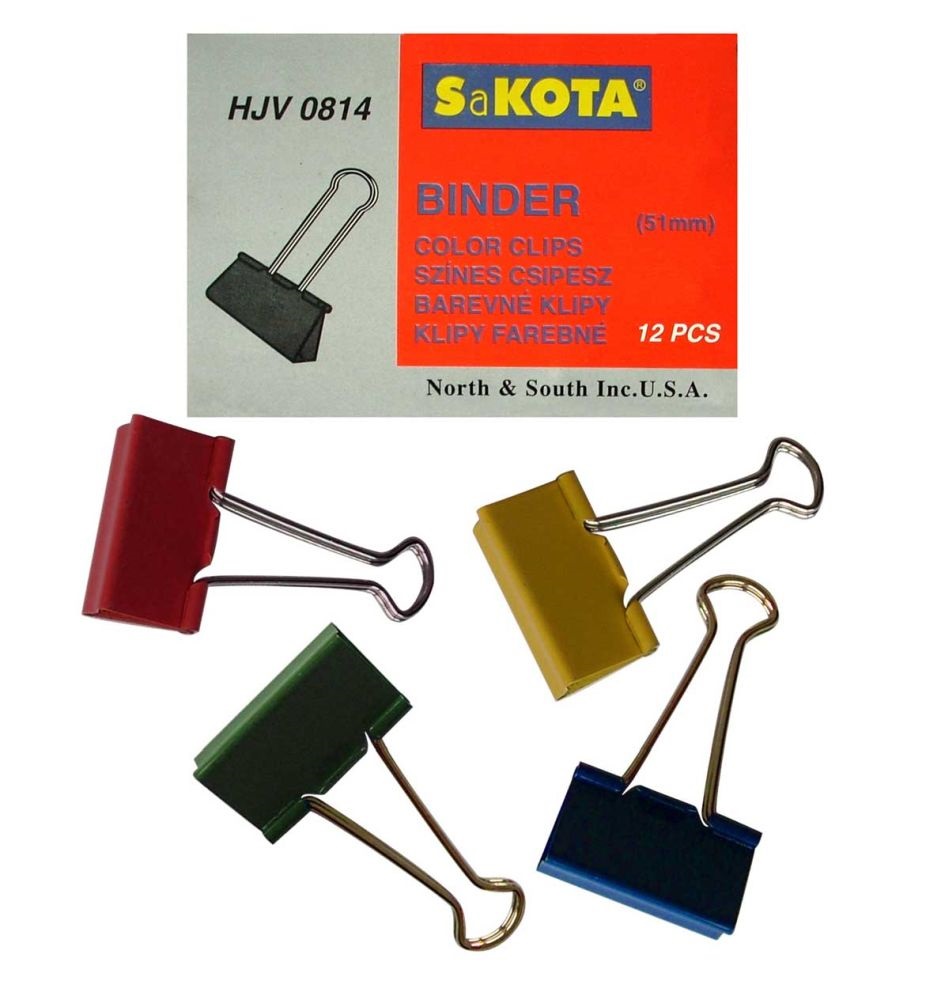 Sakota 51mm 12db/csomag színes iratcsipesz