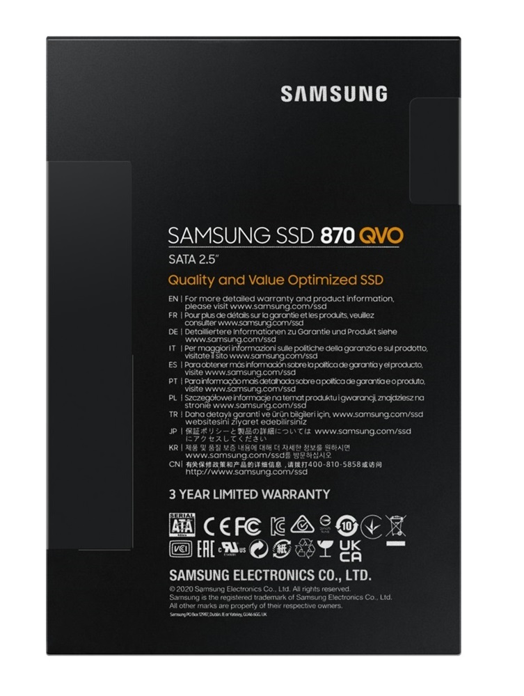 Samsung 1000GB SATA3 2,5" 870 QVO (MZ-77Q1T0BW) SSD