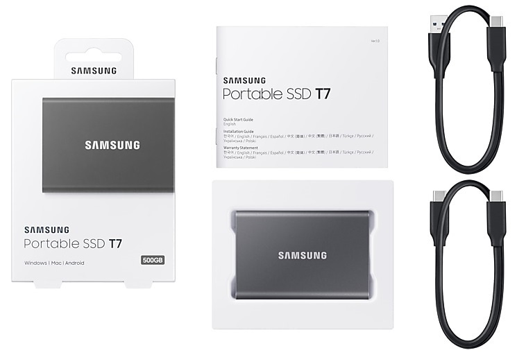 Samsung 1000GB USB 3.2 (MU-PC1T0T/WW) szürke T7 külső SSD
