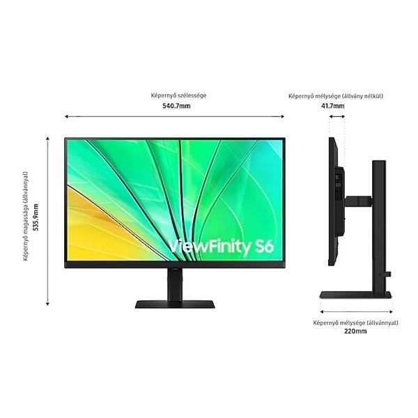 Samsung 24" LS24D600EAUXEN ViewFinity S6 S60D QHD IPS 100HZ DP/HDMI/USB monitor