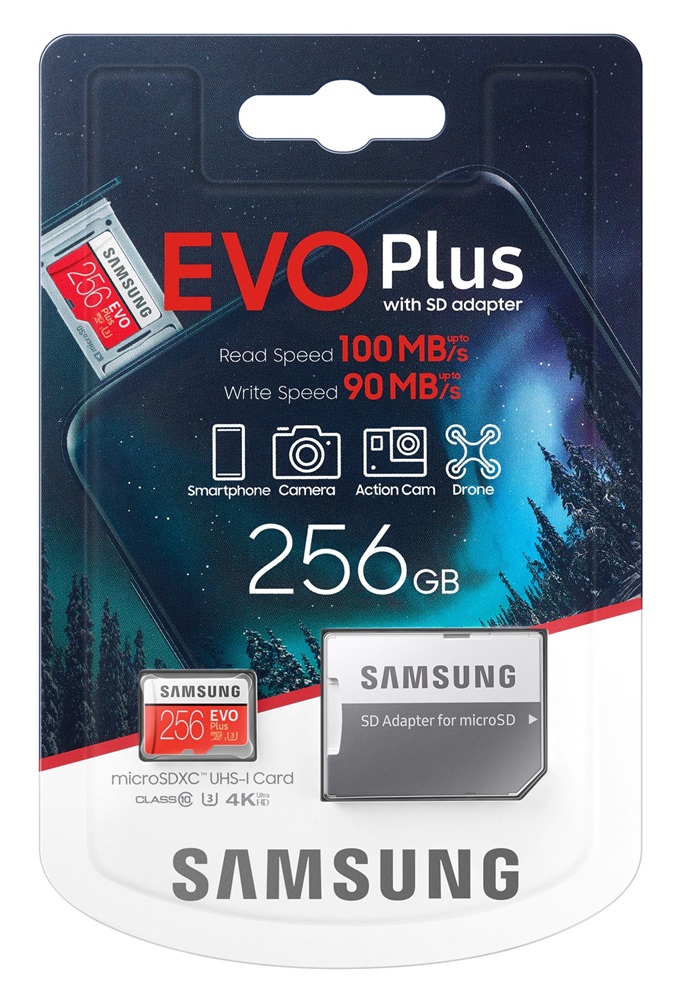 Samsung 256GB SD micro EVO Plus (SDXC Class10) (MB-MC256HA/EU) memóriakártya adapterrel
