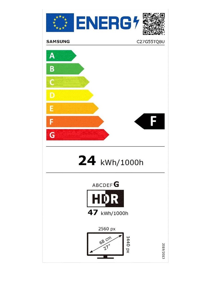 Samsung 27" LC27G55TQBUXEN VA WQHD 144Hz HDMI/DP ívelt gamer monitor