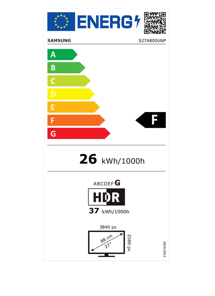 Samsung 27" LS27A800UNPXEN UHD HDMI/DP HDR10 monitor