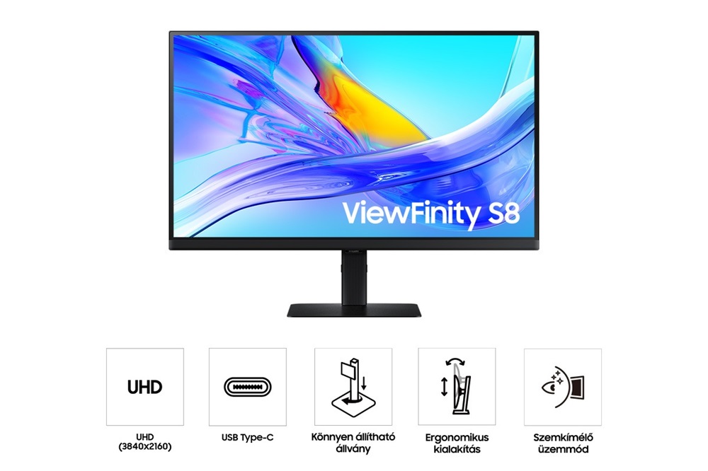 Samsung 27" LS27D800UAUXEN ViewFinity S8 S80UD 4K UHD IPS DP/HDMI/USB/USB-C/RJ45 monitor