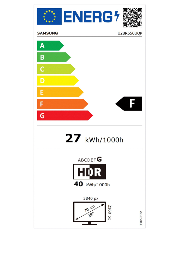 Samsung 28" LU28R550UQPXEN UHD HDMI/DP HDR10 monitor