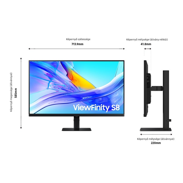 Samsung 32" LS32D800UAUXEN ViewFinity S8 S80UD 4K UHD IPS DP/HDMI/USB/USB-C/RJ45 monitor