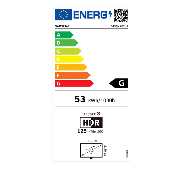 Samsung 43" LS43BM700UPXEN UHD IPS HDMI HDR10 Smart monitor