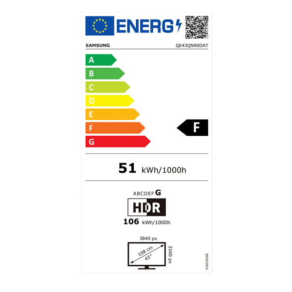 Samsung 43" QE43QN90DATXXH 4K UHD Smart Neo QLED Mini LED TV