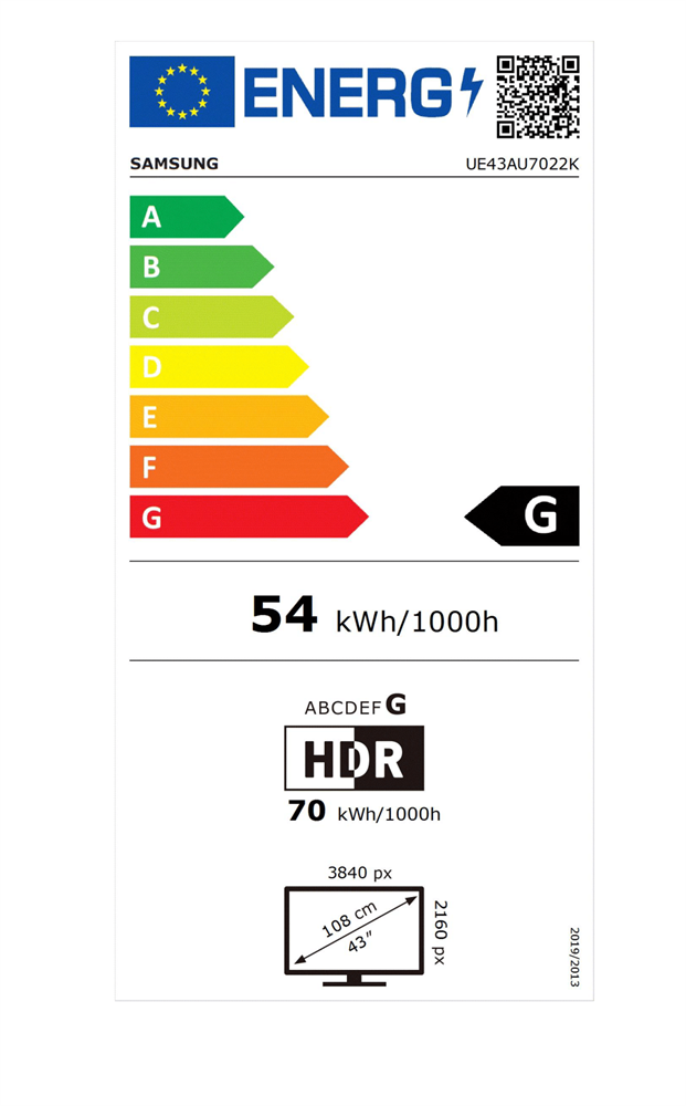 Samsung 43" UE43AU7022KXXH 4K UHD Smart TV