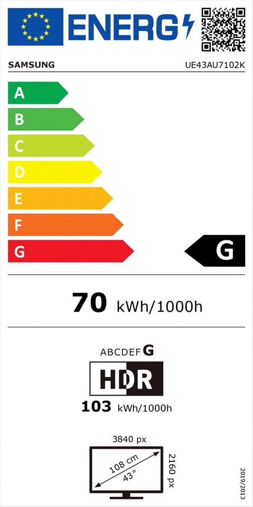 Samsung 43" UE43AU7102KXXH 4K UHD Smart LED TV