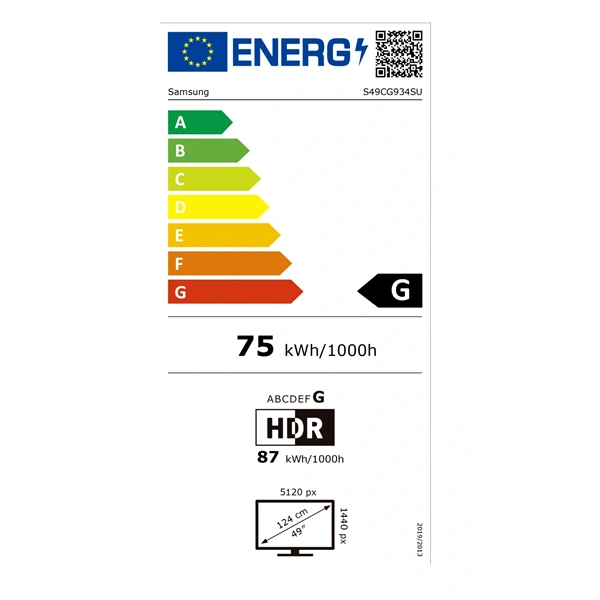 Samsung 49" G93SC 5120x1440 240Hz HDMI/MicroHDMI/DP/USB ívelt gamer OLED monitor