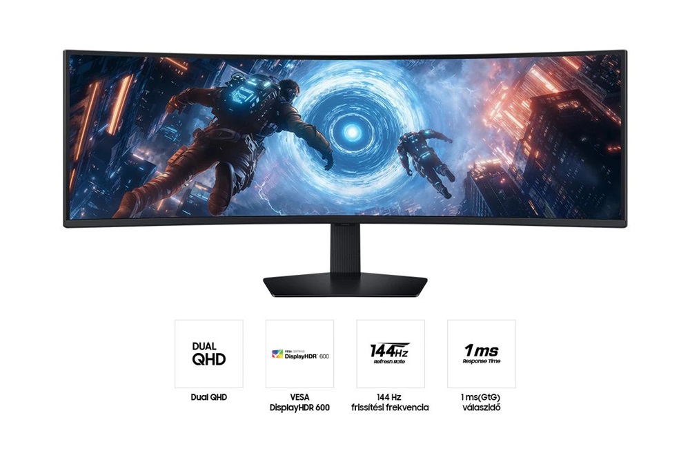 Samsung 49" G9 G91F DQHD VA 144Hz HDMI/DP/USB ívelt gamer monitor