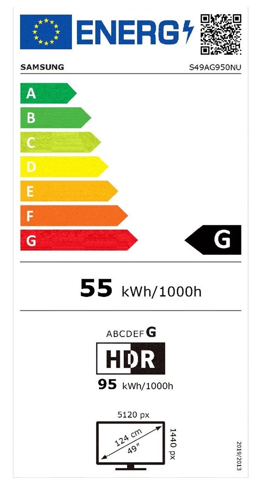 Samsung 49" S49AG950NU VA DQHD HDMI Display Port 240Hz ívelt gamer monitor