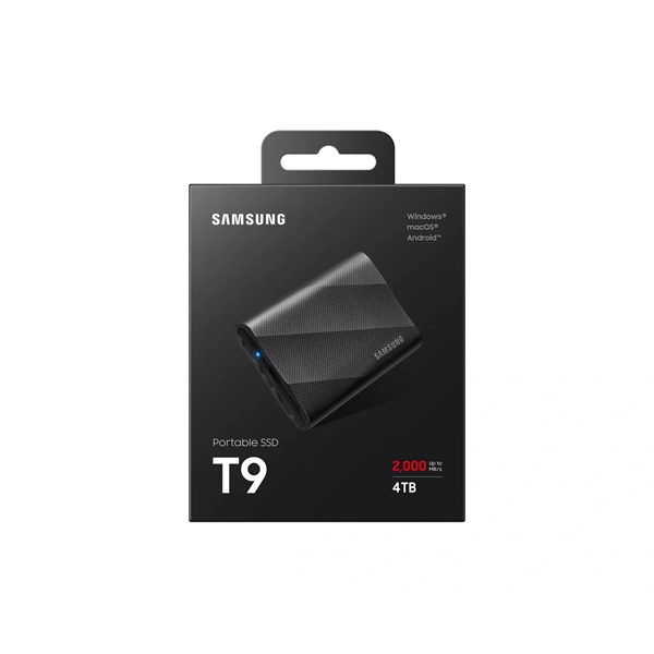 Samsung 4TB USB 3.2 Gen 2x2 T9 fekete külső SSD