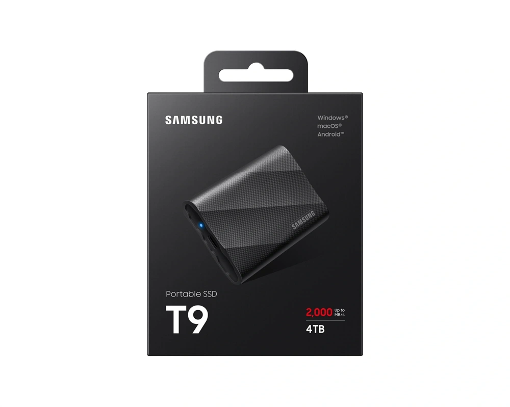 Samsung 4TB USB 3.2 Gen 2x2 T9 fekete külső SSD