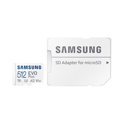Samsung 512GB SD micro EVO Plus (SDXC Class10 UHS-I) (MB-MC512SA/EU) memóriakártya adapterrel