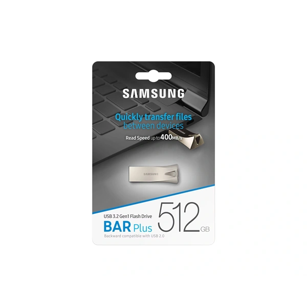 Samsung 512GB USB 3.1 ezüst BAR Plus (MUF-512BE3/APC) Flash Drive