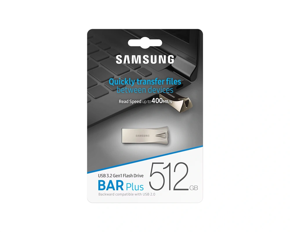 Samsung 512GB USB 3.1 ezüst BAR Plus (MUF-512BE3/APC) Flash Drive