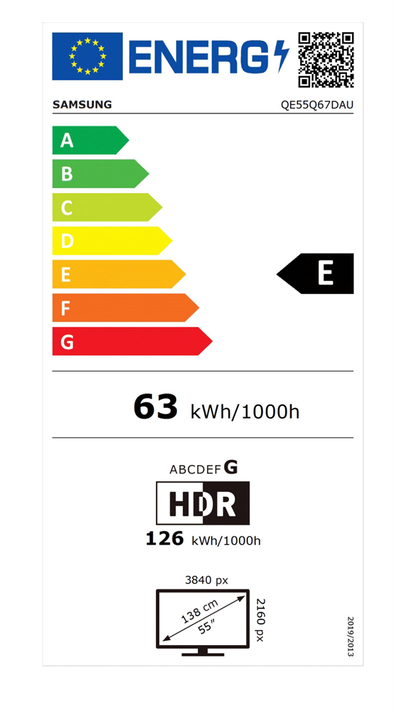 Samsung 55" QE55Q67DAUXXH 4K UHD Smart QLED TV