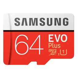 Samsung 64GB SD micro EVO Plus (SDXC Class10) (MB-MC64HA/EU) memóriakártya adapterrel
