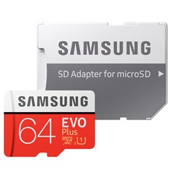 Samsung 64GB SD micro EVO Plus (SDXC Class10) (MB-MC64HA/EU) memóriakártya adapterrel