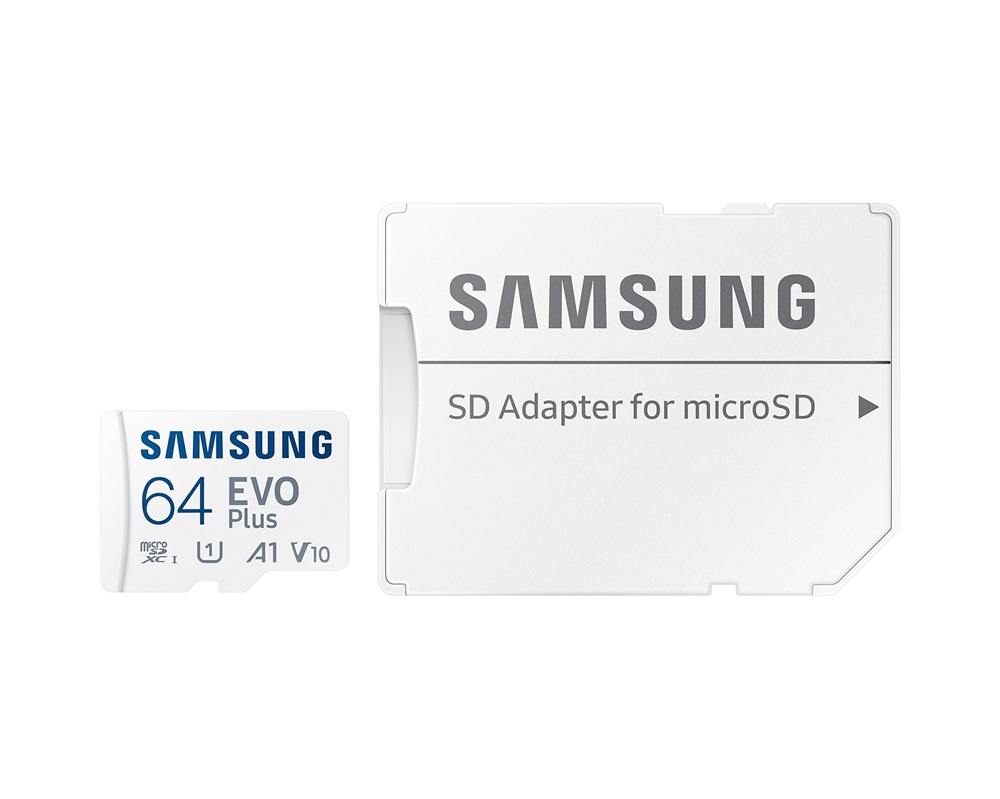 Samsung 64GB SD micro EVO Plus (SDXC Class10 UHS-I) (MB-MC64SA/EU) memóriakártya adapterrel