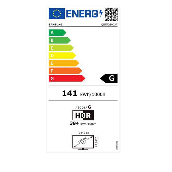 Samsung 75" QE75Q80CATXXH 4K UHD Smart QLED TV (Újracsomagolt)