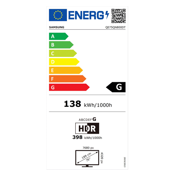 Samsung 75" QE75QN800DTXXH 8K UHD Smart Neo QLED Mini LED TV