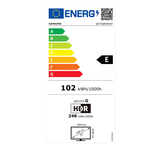 Samsung 75" QE75QN90DATXXH 4K UHD Smart Neo QLED Mini LED TV