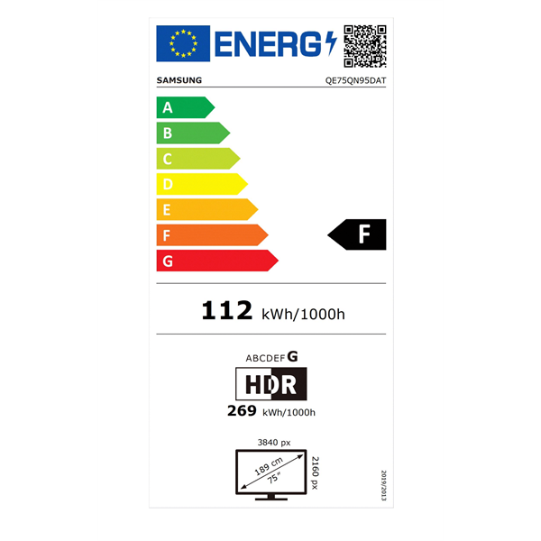Samsung 75" QE75QN95DATXXH 4K UHD Smart Neo QLED Mini LED TV