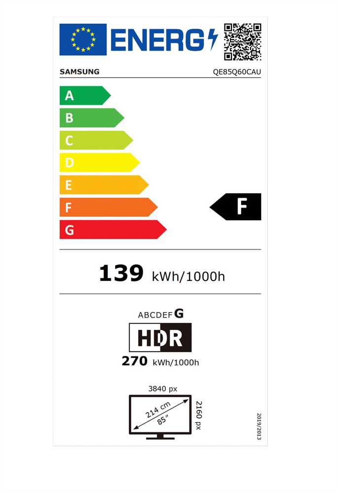 Samsung 85" QE85Q60CAUXXH 4K UHD Smart QLED TV