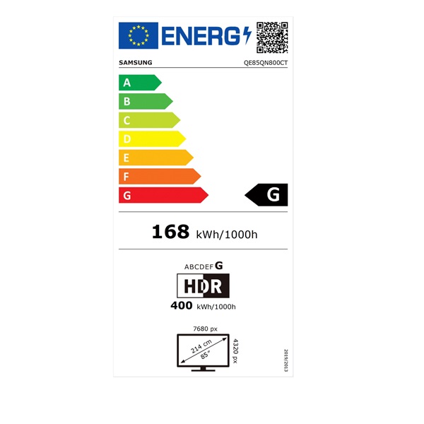 Samsung 85" QE85QN800CTXXH 8K UHD Smart Neo QLED Mini LED TV