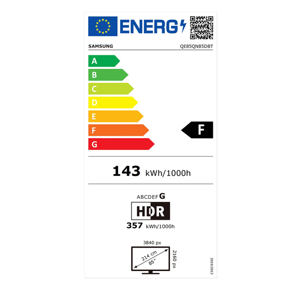 Samsung 85" QE85QN85DBTXXH 4K UHD Smart Neo QLED Mini LED TV