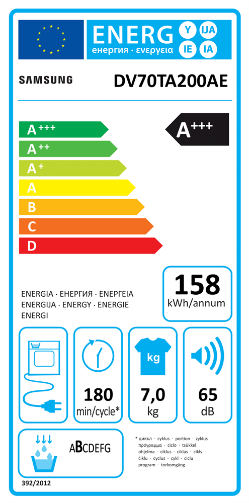 Samsung DV70TA200AE/LE fehér, 7 kg, hőszivattyús, szárítógép
