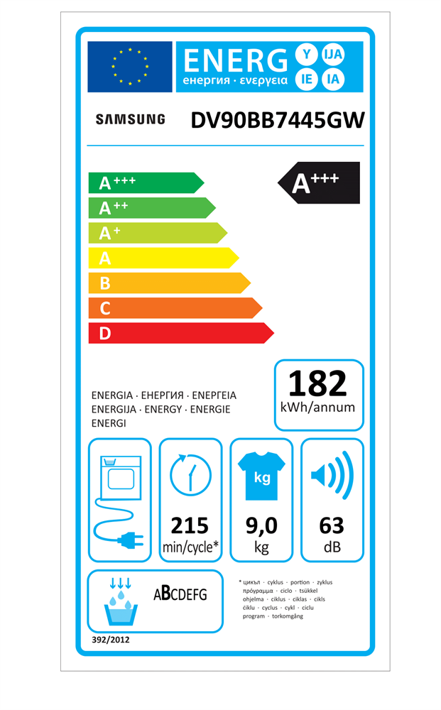 Samsung DV90BB7445GWS6 fehér, 9 kg, hőszivattyús, szárítógép