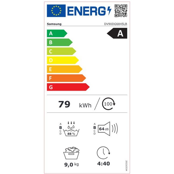 Samsung DV90DG6845LBU4 antracit, 9kg, hőszivattyús szárítógép