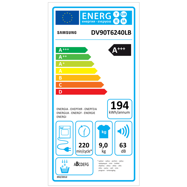 Samsung DV90T6240LB/S6 9 kg hőszivattyús szárítógép