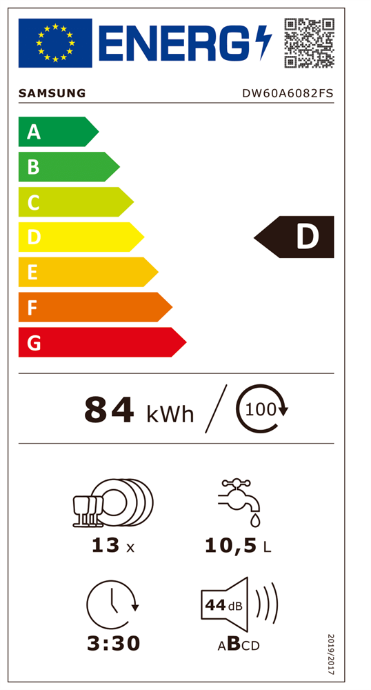 Samsung DW60A6082FS/EO ezüst, programok száma: 7, szabadonálló, 13 terítékes mosogatógép 