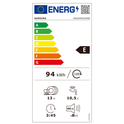 Samsung DW60M6040BB/EO programok száma: 6, beépíthető, 13 terítékes mosogatógép (Újszerű)