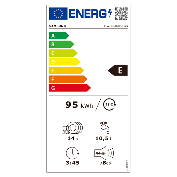 Samsung DW60M6050BB/EO beépíthető 14 terítékes mosogatógép