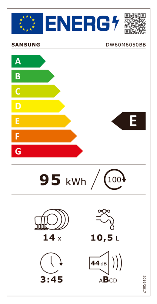 Samsung DW60M6050BB/EO programok száma: 7, beépíthető, 14 terítékes mosogatógép 