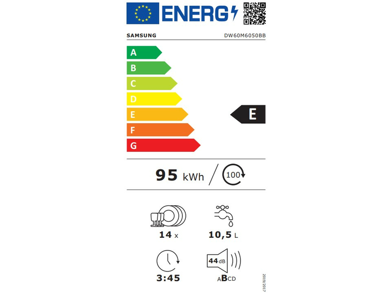 Samsung DW60M6050BB/EO programok száma: 7, beépíthető, 14 terítékes mosogatógép 