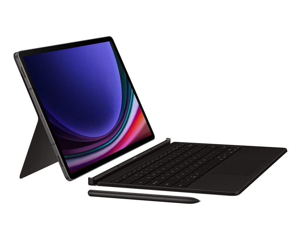 Samsung EF-DX815BBEGGB Galaxy Tab S9+ fekete oldalra nyíló billentyűzetes tok