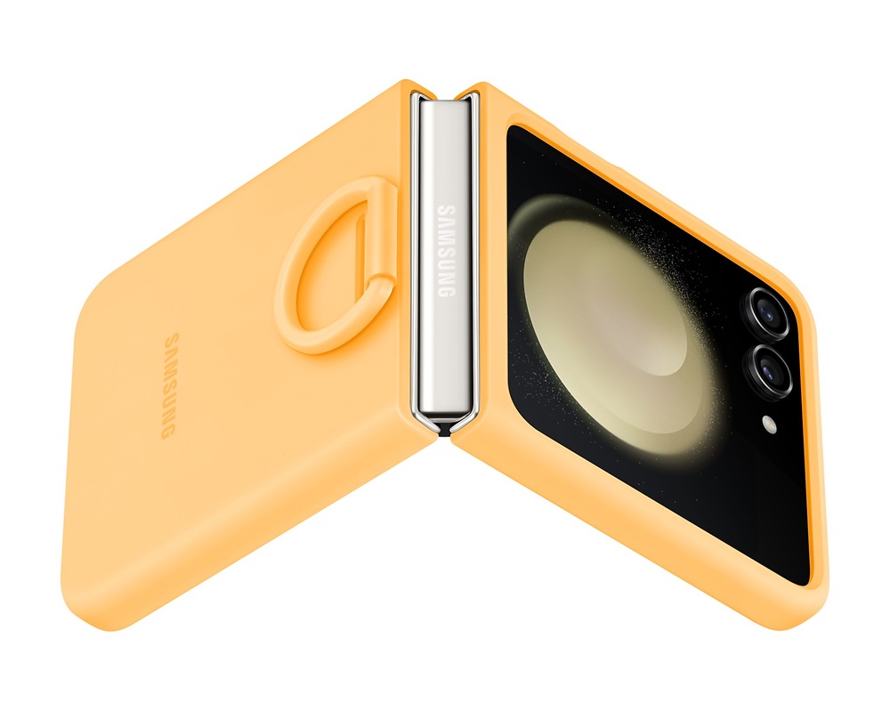 Samsung EF-PF731TOEGWW Galaxy Z Flip 5 gyűrűs sárgabarack szilikon tok