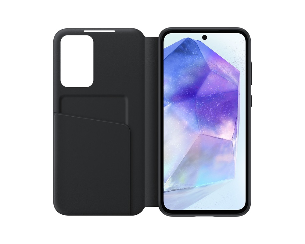 Samsung EF-ZA556CBEGWW Galaxy A55 Smart View Wallet fekete oldalra nyíló tok