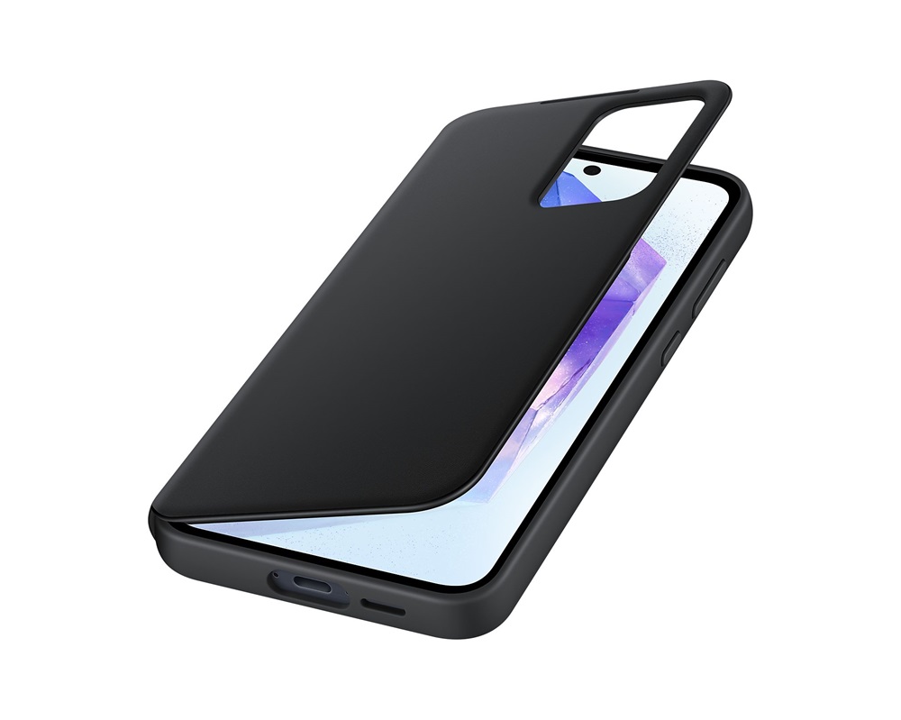 Samsung EF-ZA556CBEGWW Galaxy A55 Smart View Wallet fekete oldalra nyíló tok